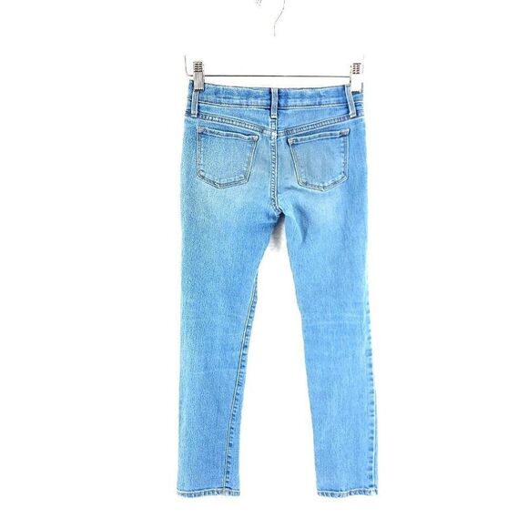 Old Navy Skinny Large Size 10 Girls Blue Stone Wash Light Wiskering 24/24 Denim - Picture 3 of 5